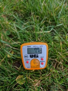 Checking your soil temperature with a solid probe is a great way to get an understanding of expected biological activity